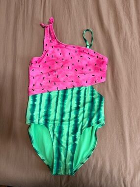 Cat & Jack Pink and Green Watermelon One-Piece Swimsuit